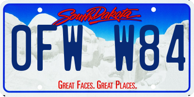 SD license plate 0FWW84