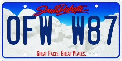 SD license plate 0FWW87