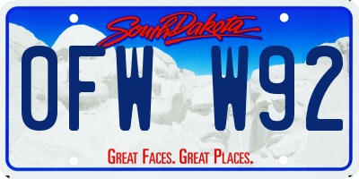 SD license plate 0FWW92