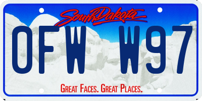 SD license plate 0FWW97