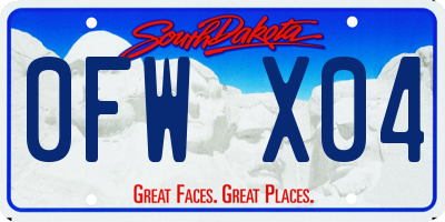 SD license plate 0FWX04