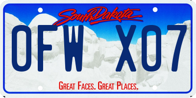 SD license plate 0FWX07