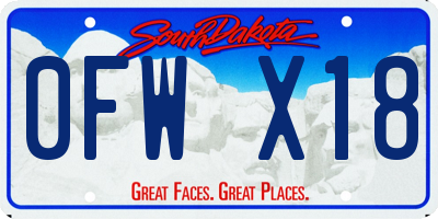 SD license plate 0FWX18