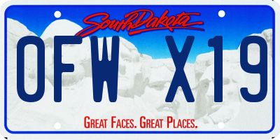SD license plate 0FWX19