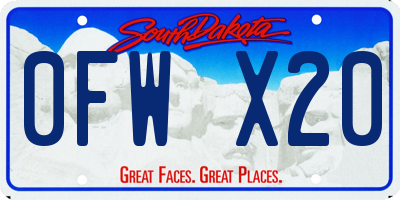 SD license plate 0FWX20
