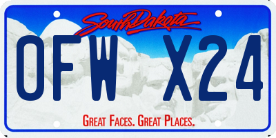 SD license plate 0FWX24
