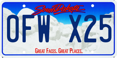 SD license plate 0FWX25