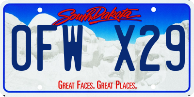 SD license plate 0FWX29