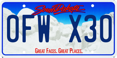 SD license plate 0FWX30