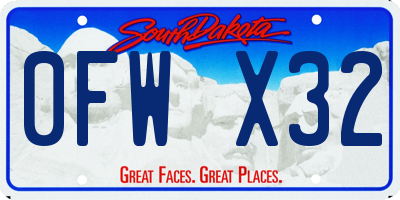 SD license plate 0FWX32
