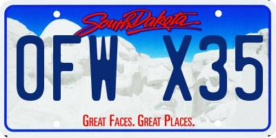 SD license plate 0FWX35