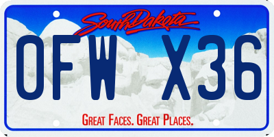SD license plate 0FWX36