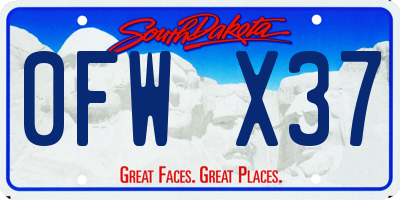 SD license plate 0FWX37