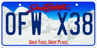 SD license plate 0FWX38