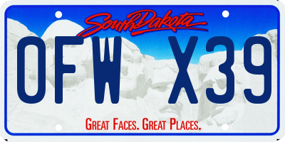 SD license plate 0FWX39