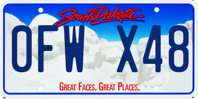 SD license plate 0FWX48