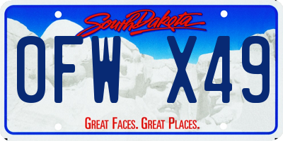SD license plate 0FWX49