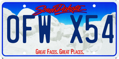SD license plate 0FWX54