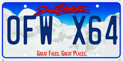 SD license plate 0FWX64