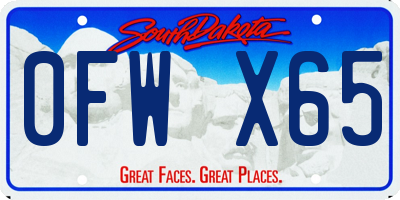 SD license plate 0FWX65
