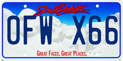 SD license plate 0FWX66
