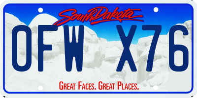 SD license plate 0FWX76