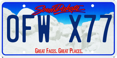 SD license plate 0FWX77