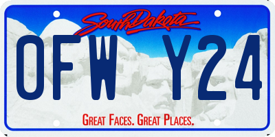 SD license plate 0FWY24