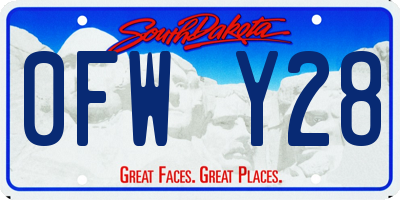 SD license plate 0FWY28