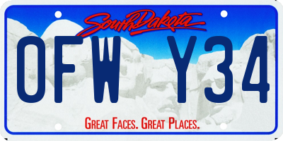 SD license plate 0FWY34