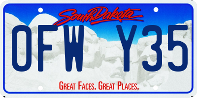 SD license plate 0FWY35