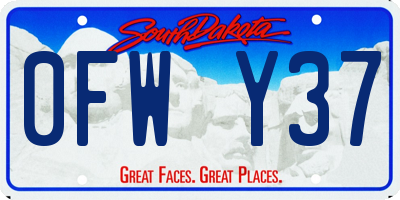 SD license plate 0FWY37