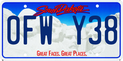 SD license plate 0FWY38