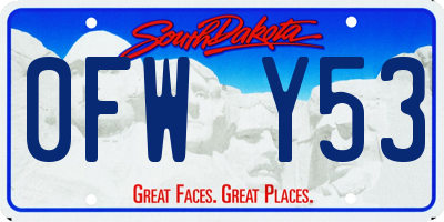 SD license plate 0FWY53