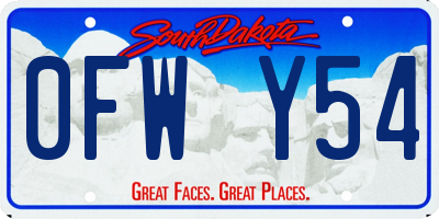 SD license plate 0FWY54