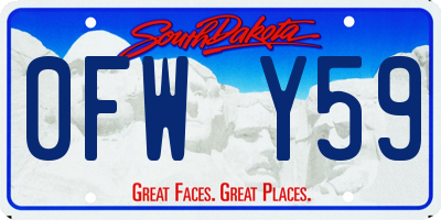 SD license plate 0FWY59