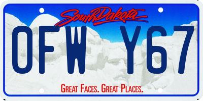 SD license plate 0FWY67