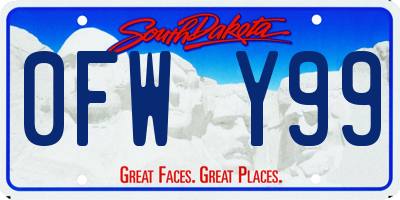 SD license plate 0FWY99