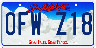 SD license plate 0FWZ18