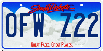 SD license plate 0FWZ22