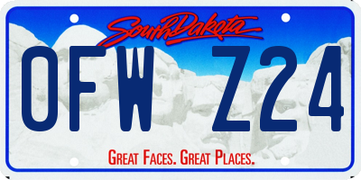 SD license plate 0FWZ24