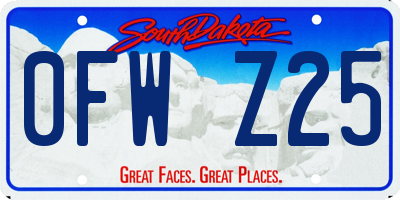 SD license plate 0FWZ25
