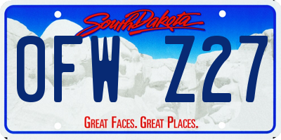 SD license plate 0FWZ27