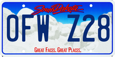 SD license plate 0FWZ28