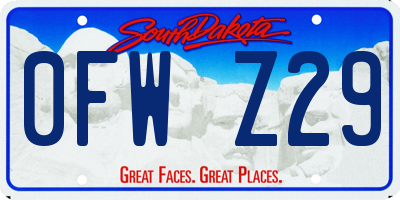 SD license plate 0FWZ29