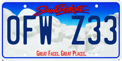 SD license plate 0FWZ33