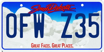 SD license plate 0FWZ35