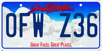 SD license plate 0FWZ36