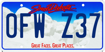 SD license plate 0FWZ37