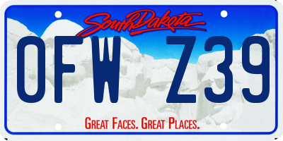 SD license plate 0FWZ39